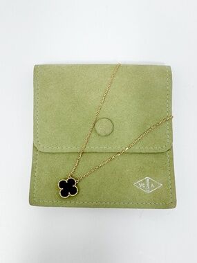 Van Cleef & Arpels Vintage Black Onyx Alhambra Necklace